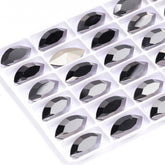 Jet Metallic Silver Navette Shape High Quality Glass Pointed Back Fancy Rhinestones WholesaleRhinestone